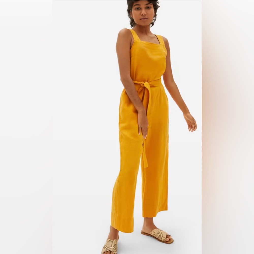 Everlane square neck linen jumpsuit, sz, 10